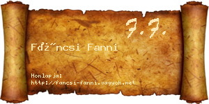 Fáncsi Fanni névjegykártya